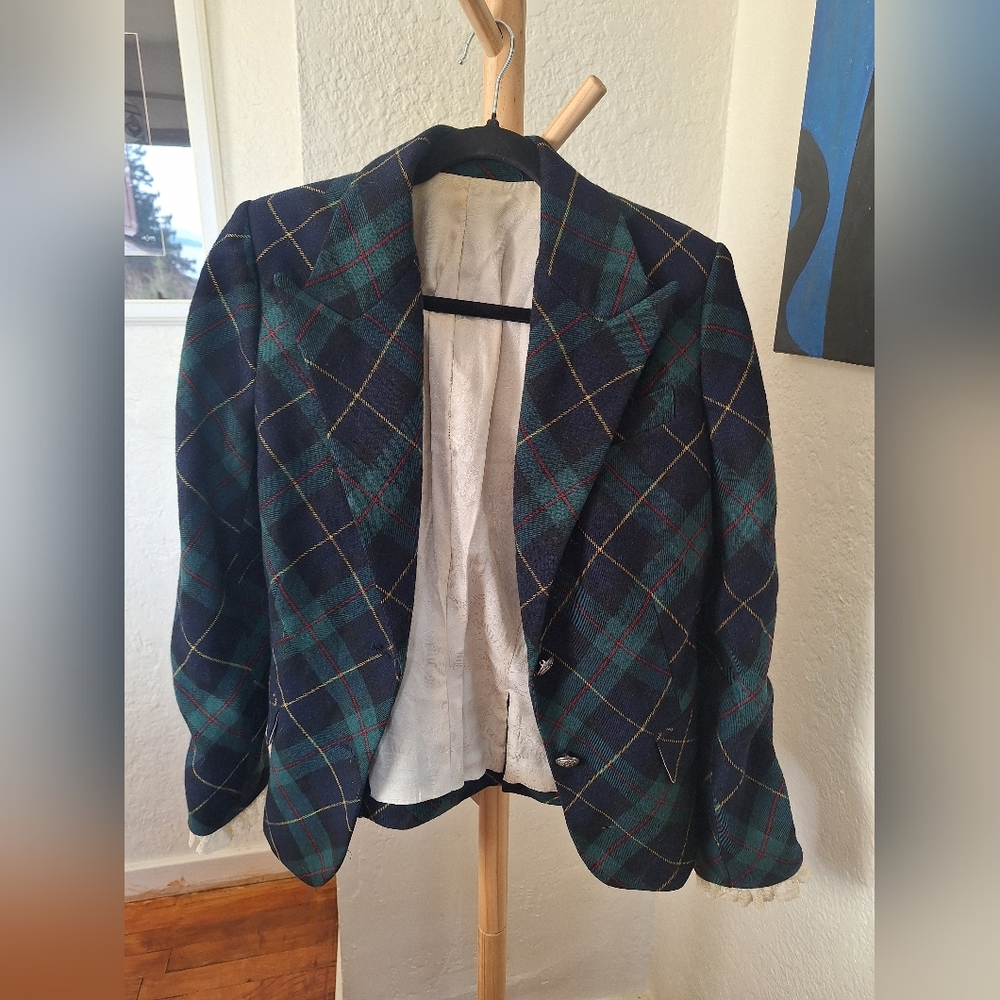 Juicy Couture Tartan Blazer in Green and Blue